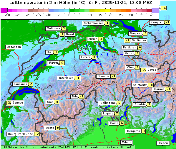 Temperatur, 21. 11. 2025