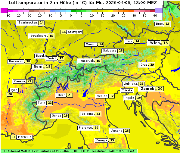Temperatur, 6. 4. 2026