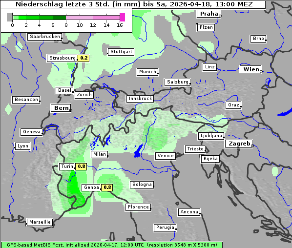 Niederschlag, 18. 4. 2026