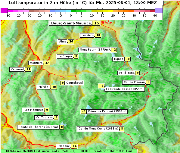 Temperatur, 1. 9. 2025