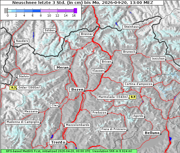 Neuschnee, 20. 4. 2026