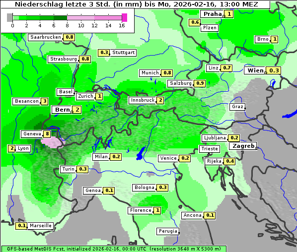 Niederschlag, 16. 2. 2026