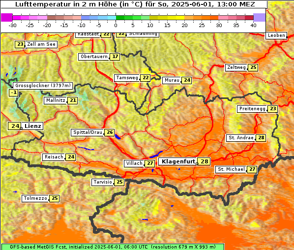 Temperatur, 1. 6. 2025