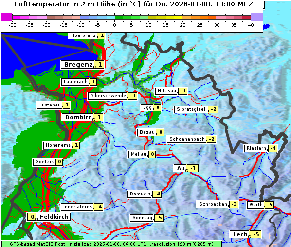 Temperatur, 8. 1. 2026