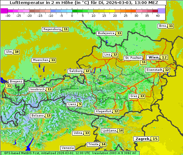 Temperatur, 3. 3. 2026