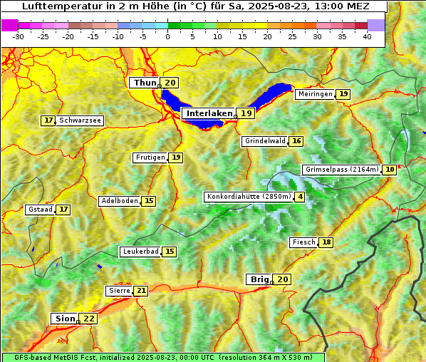 Temperatur, 23. 8. 2025