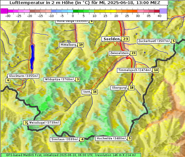 Temperatur, 18. 6. 2025