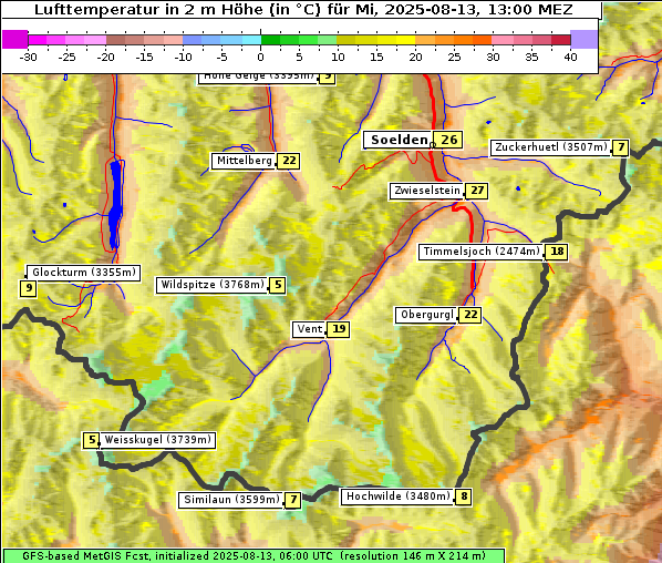 Temperatur, 13. 8. 2025