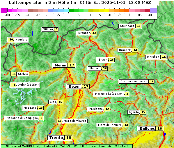 Temperatur, 1. 11. 2025