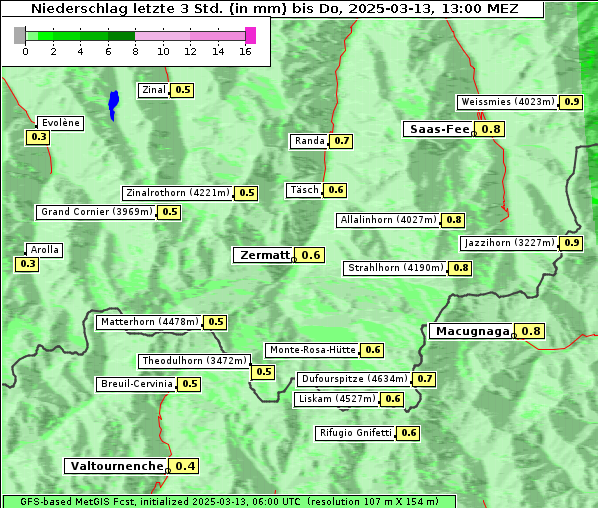 Niederschlag, 13. 3. 2025