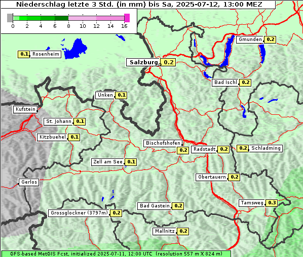 Niederschlag, 12. 7. 2025