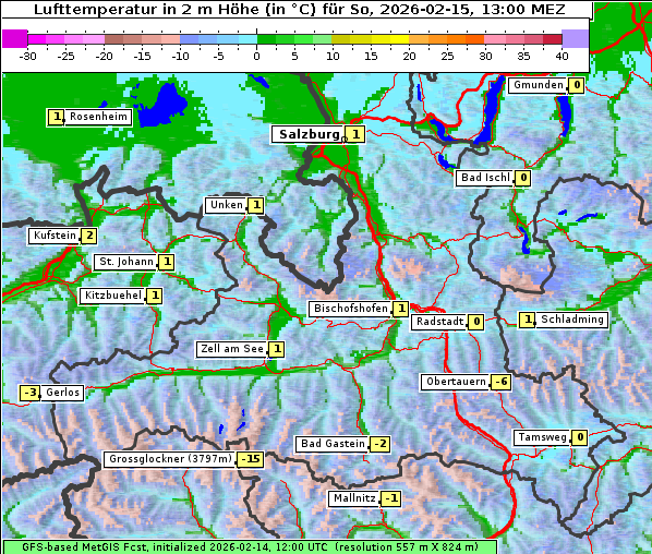 Temperatur, 15. 2. 2026