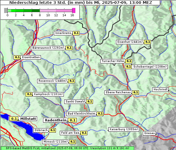 Niederschlag, 9. 7. 2025