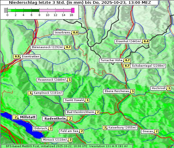 Niederschlag, 23. 10. 2025
