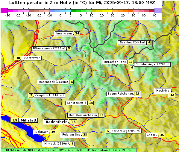 Temperatur, 17. 9. 2025