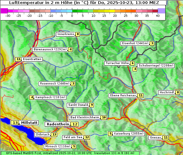 Temperatur, 23. 10. 2025