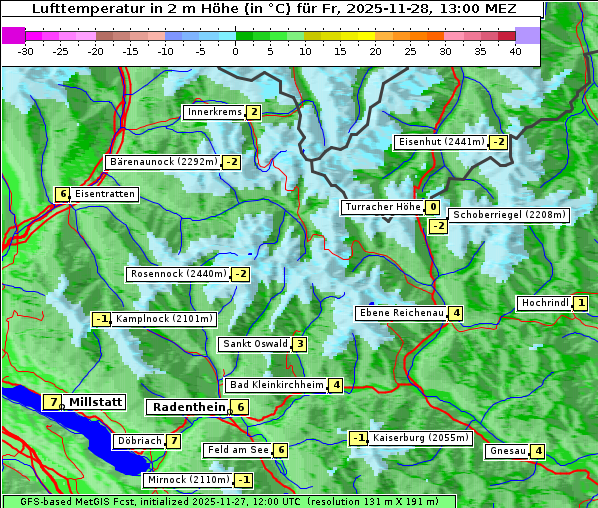Temperatur, 28. 11. 2025