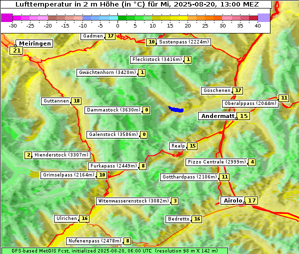 Temperatur, 20. 8. 2025