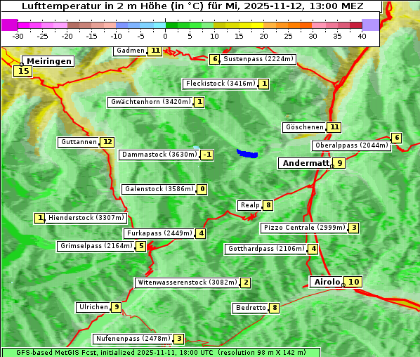 Temperatur, 12. 11. 2025