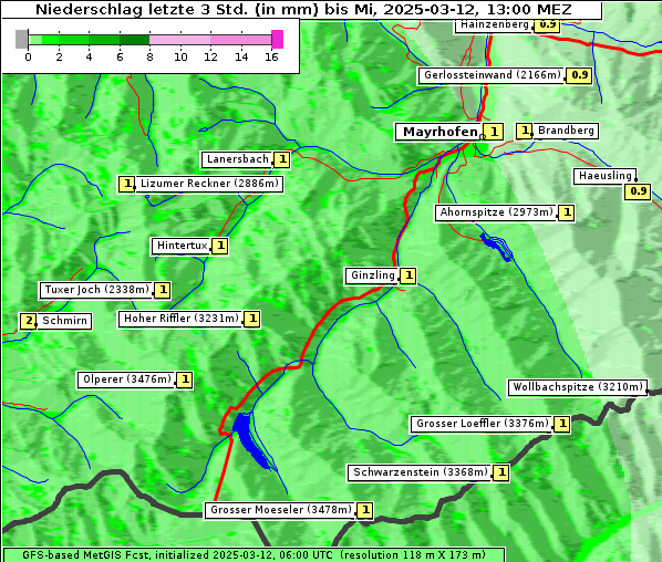 Niederschlag, 12. 3. 2025