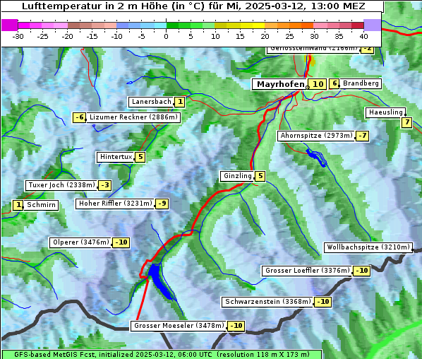 Temperatur, 12. 3. 2025