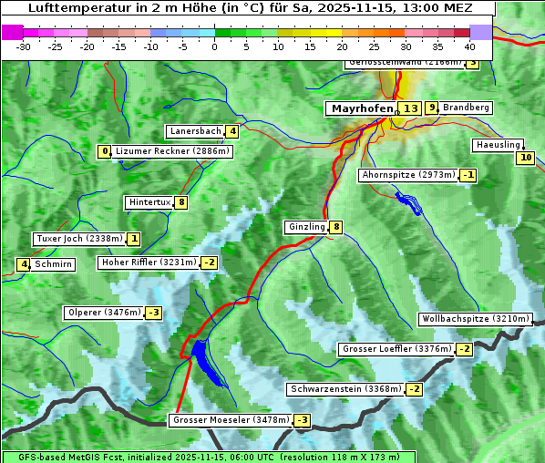 Temperatur, 15. 11. 2025