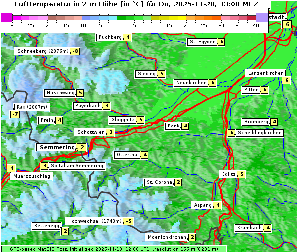 Temperatur, 20. 11. 2025