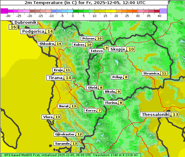 Temperatur, 5. 12. 2025