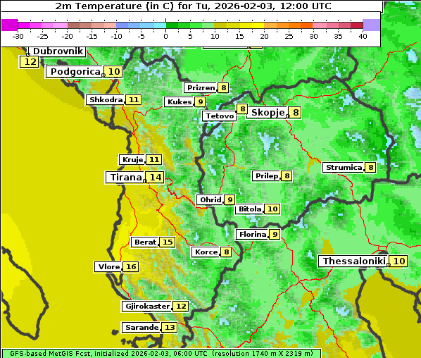 Temperatur, 3. 2. 2026