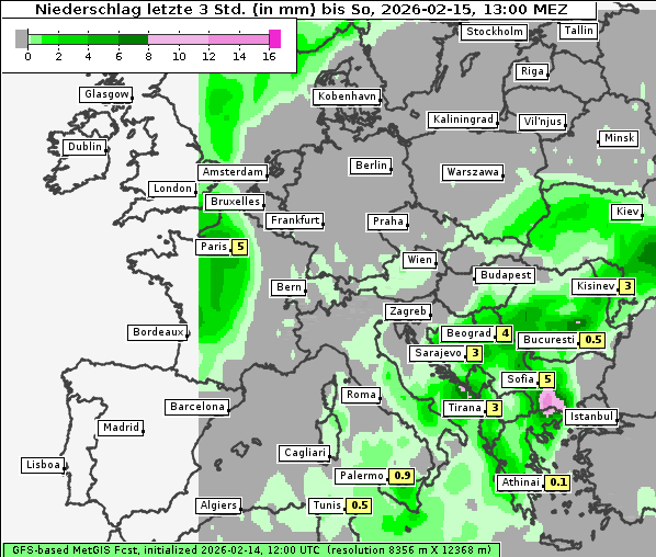 Niederschlag, 15. 2. 2026