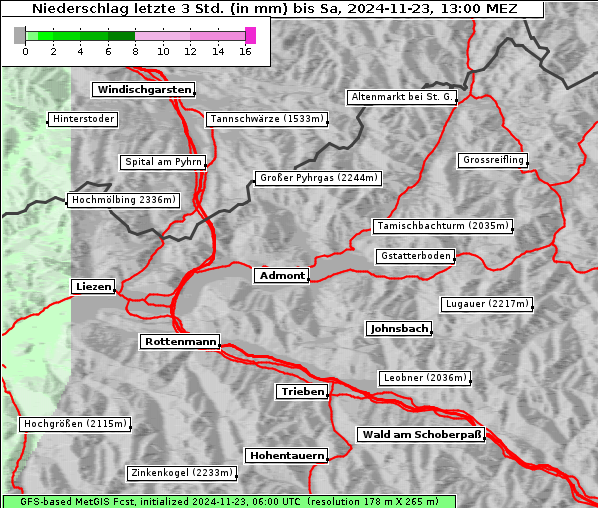 Niederschlag, 23. 11. 2024