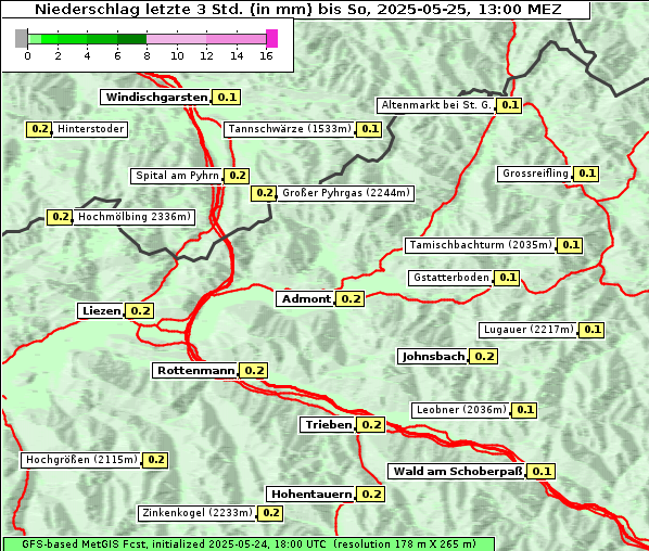 Niederschlag, 25. 5. 2025