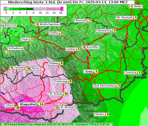 Niederschlag, 14. 3. 2025