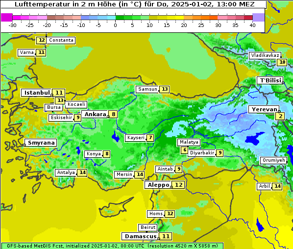 Temperatur, 2. 1. 2025