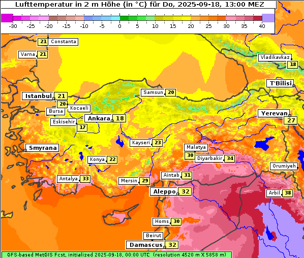 Temperatur, 18. 9. 2025