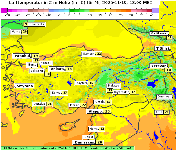 Temperatur, 19. 11. 2025