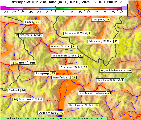 Temperatur, 10. 6. 2025