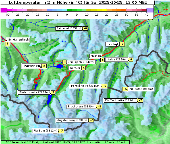 Temperatur, 25. 10. 2025