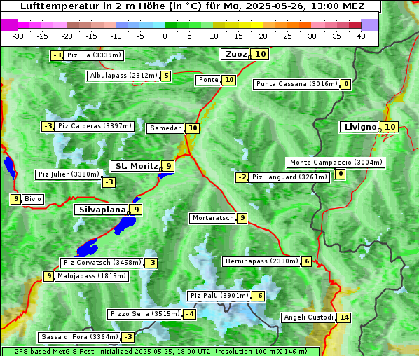 Temperatur, 26. 5. 2025