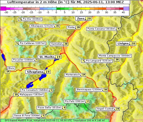 Temperatur, 11. 6. 2025