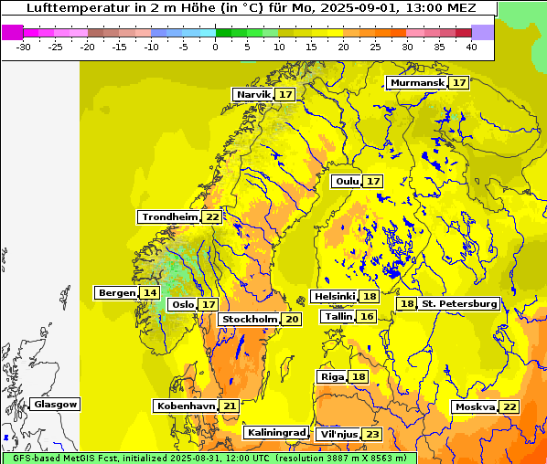 Temperatur, 1. 9. 2025