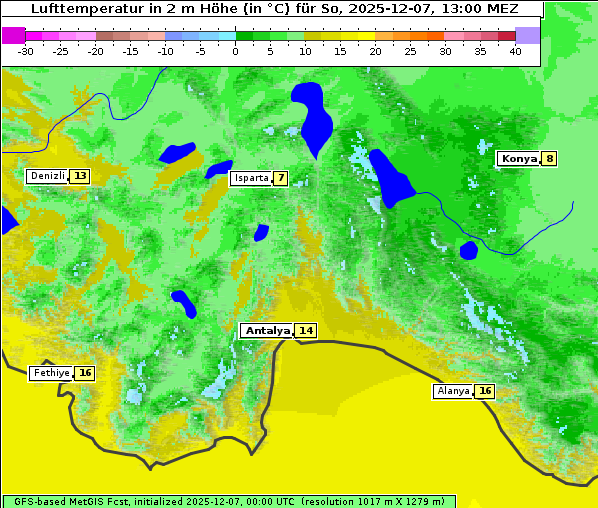 Temperatur, 7. 12. 2025
