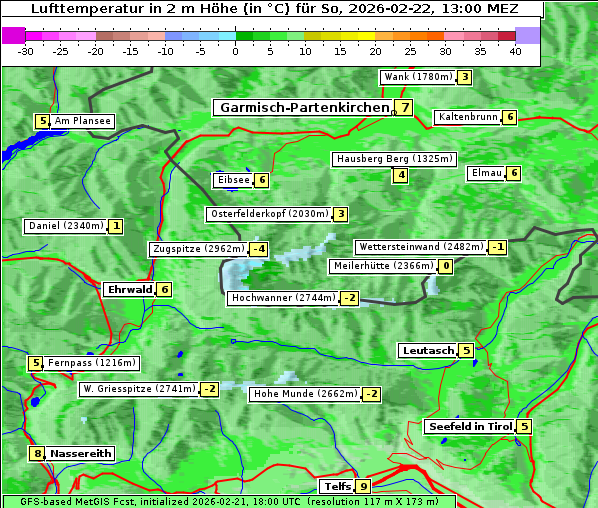 Temperatur, 22. 2. 2026