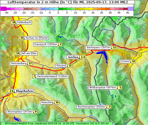 Temperatur, 17. 9. 2025