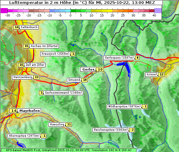 Temperatur, 22. 10. 2025