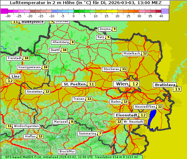 Temperatur, 3. 3. 2026