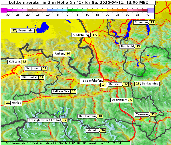 Temperatur, 11. 4. 2026