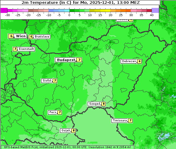 Temperatur, 1. 12. 2025
