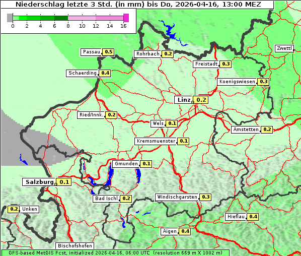 Niederschlag, 16. 4. 2026