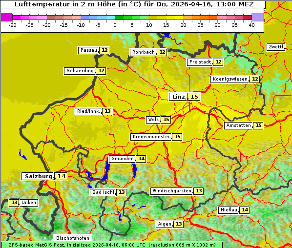 Temperatur, 16. 4. 2026